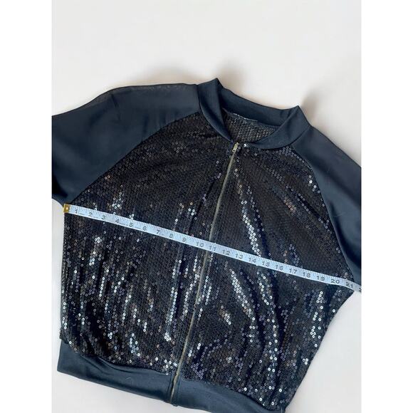 Gothic Sequin Bomber Jacket Sheer Gold Tiger CLEO Apparel WhimsyGoth Alt M-L - Picture 3 of 5